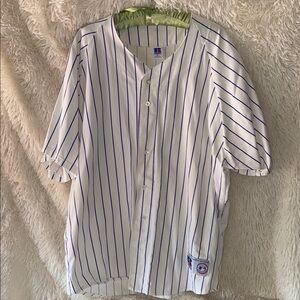 Vintage Russell Athletic Striped Blank Baseball Jersey Genuine Merchandise  MLB